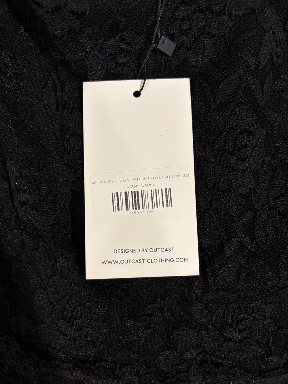 Black Lace Mini Dress with Ring Cutouts - Women - Picture 7 of 7